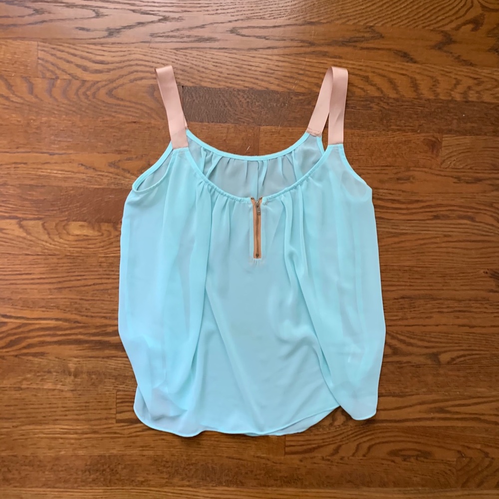 Blue flowy blouse